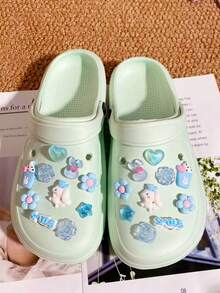 20 Peças Assortimento Fofo de Encantos - Poodle, Letra, Estrela, Sorvete, Flor de 5 Pétalas, Rosa, Coelho, Coração - Clipes Decorativos para Sapatos, Acessórios Versáteis para Sandálias, Chinelos, Bolsas de Praia de Mulheres, Ótimo para Feriados e Festas de Aniversário