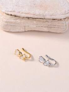 9 件套非穿孔鼻环：18K 镀金铜 U 形鼻夹，配郁金香心形和锆石 - 送给女性的完美礼品套装 - Nose Cuff - 查看 7