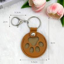 Cute Dog Paw Keychain, Cartoon Pet Hair Storage Leather Case Portable Pet Hair Memorial Keychain Pendant,Christmas,Christmas Decorations