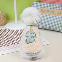 24pcs Fleece Dragonite Sweater, Cat Warm Clothes, Pet 4-Leg Padded Coat, Thick Windproof Warm Clothes, Casual Leash Buckle Autumn/Winter Coat, Small Dog Apparel, New Arrival Dog Clothes, 4-Leg Thick Windproof Casual Sweater, Dog Knitted Sweater, Animal Vest Double-Sided Plush Sweater, Thick Vest - Pink - View 13