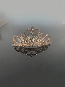 1件镀银合金心形发梳，新娘皇冠生日派对发饰，优雅公主发饰，角色扮演，服装配饰，情人节配饰，婚礼发饰 - 銀色 - 查看 9