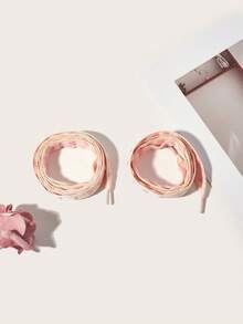 1 Pair 120cm Fashion Heart Shape Flat Shoelaces, For Casual Sneakers,White Shoes Daily Wear - Pink - View 5