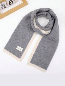 1 pieza Bufanda de punto de unicolor simple para niños, colores caramelo, cálida y adecuada para uso diario en otoño/invierno - A - Ver 16