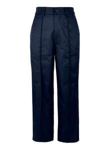 Solid Color Button Pocket Zipper Elegant Versatile Suit Pants For Commuting