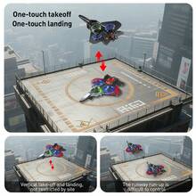 TOKQI Avión de juguete control remoto tipo planeador/caza, Dron de 4 ejes con función de mantener altitud, equipado con luces duraderas y función de suspensión, velocidad ajustable, modo sin cabeza, apto para vuelo en interiores y exteriores, regalo perfecto para principiantes - Multicolor - Ver 7