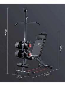 Banco Para Ejercicio Multifuncional Plegable Gym Casa - Negro - Ver 10