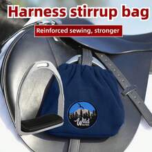 2pcs New Reinforced Sewing Heavy-Duty Plush Stirrup Bag - Secure Storage For Equestrian Gear, Durable Protective Horse Tack Organizer