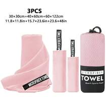 3pcs Ultra-Fine Microfiber Quick Dry Towels, Compact Perfect Travel Towels, Super Soft Sports Towels, Suitable For Camping, Travel, Fitness, Workout, Yoga And More