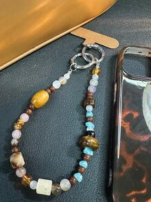 Handgefertigter Perlenschlüsselband, Handgelenktasche, Handyhülle, Autoschlüsselanhänger, Taschenanhänger, Accessoires für Frauen