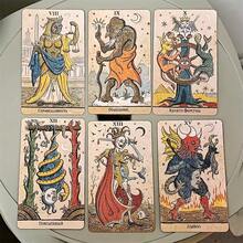 Böser Mond Turm Deck, Russische Version 78 Karten, exquisites künstlerisches Design, komplexe Muster, perfekt für Partyspiele und Weihnachts-, Halloween-, Thanksgiving-Geschenke