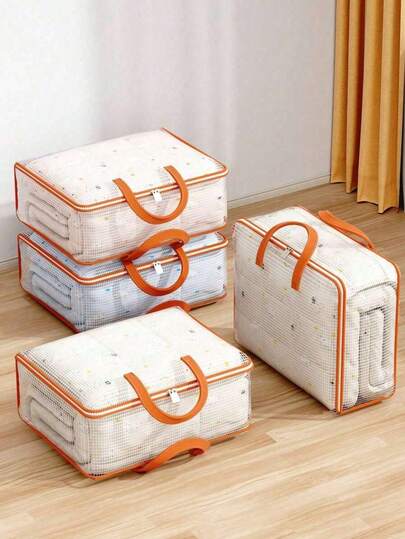 Bolsa de armazenamento à prova d'água de grande capacidade, armazenamento de roupas dobrável com alças, armazenamento de grande capacidade, balde de armazenamento de roupas de grande capacidade para uso doméstico, bolsa à prova de poeira e umidade, zíper duplo com alça, caixa de armazenamento, cesta de armazenamento de viagem móvel, armazenamento ideal, bolsa de armazenamento embaixo da cama para acessórios escolares, material escolar