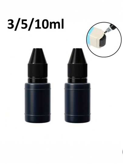 Tinta de recarga para sellos rodantes de protección de identidad, tinta negra en botella de 3/5/10ml para sellos rodantes confidenciales, útiles de oficina fáciles de usar