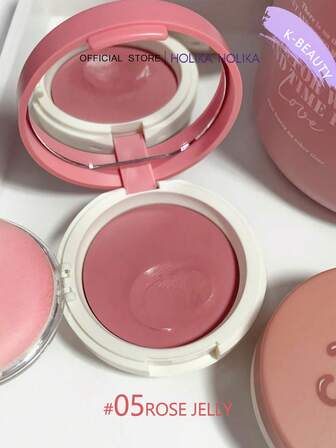 HOLIKA HOLIKA Jelly Dough Blusher #05 ROSE JELLY , Creamy & Ultra Pigmented Formula, Lightweight, Buildable Formula Korean Cream Blush For Cheeks Makeup Gift 4.2g|K-Beauty,Korean Makeup