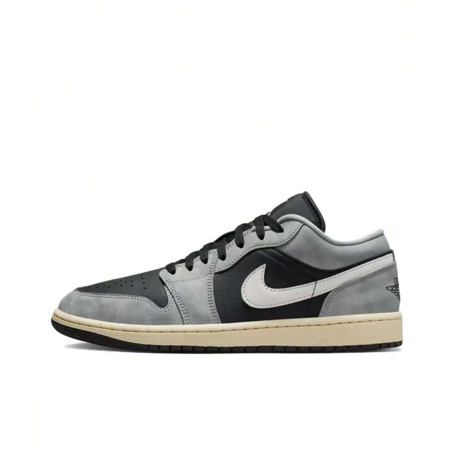 Nike Jordan Air Jordan 1 Low“浅烟灰色”时尚舒适防滑耐穿低帮复古篮球鞋,男款,黑灰色 - 黑灰 - 查看 1