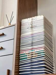 Set di pannelli per conservazione di indumenti senza pieghe - Organizzatori salvaspazio per magliette, camicie e maniche corte, rastrelliere pieghevoli in plastica per armadio e bagno