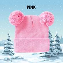 0-3 Years Old Kids Knitted Pom Pom Hat, Infant Beanie, Newborn Knit Cap, Autumn/Winter, Customizable Name Logo - 1PC - View 9