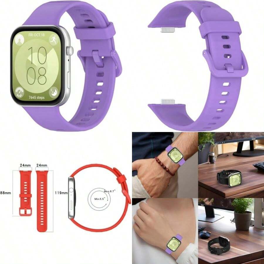 compatible con Huawei Fit4 / Fit 4 Pro/Watch Fit3 Correa de Reloj Reemplazo, Gransho la Correa de Reloj Watch Band Accessorios NO250709(Lilac) - Tipo 2 - Ver 1