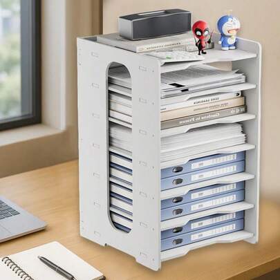 Desktop File Holder A4 Paper Storage Letter Tray Office Document Sort Organizer~7 Layer
