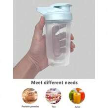 2-Pack 300ml Protein Shaker Bottles With Stainless Steel Mixing Ball, Leakproof Gym & Travel Water Bottle For Protein Shakes, Smoothies & Coffee, Easy-Clean Design With Carry Loop, Durable & Odor-Resistant, Perfect For Fitness Enthusiasts & Active Lifestyles - 04-藍色+紫色 - 查看 4