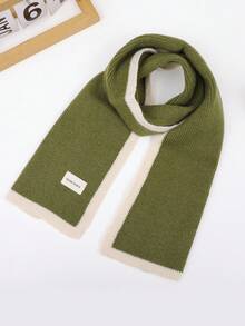 1 pieza Bufanda de punto de unicolor simple para niños, colores caramelo, cálida y adecuada para uso diario en otoño/invierno - A - Ver 19