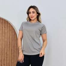 Kit Of 5 Women's Dry Fit T-Shirts For Gym And Fitness Training - Màu Tím - Xem 3