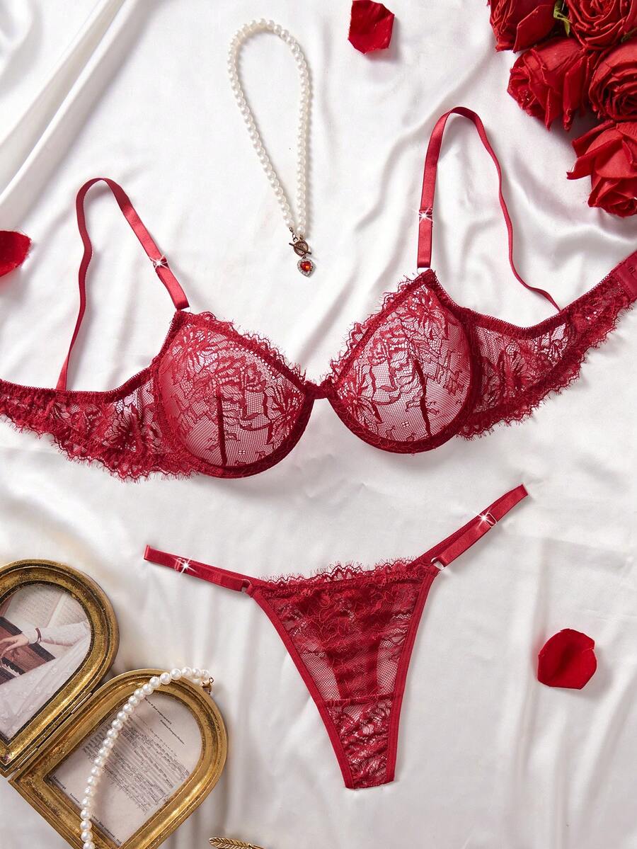 Verführerische luxuriöse orientalische Stil Dessous Set, exquisite Spitzendetails lassen Sie in sexy Dessous erstrahlen, Baddie Look