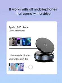 Easypie Selection New Vacuum Suction Cup Magnetic Car Phone Holder, Slouchy Bracket For Car Navigation, Suitable For Various Scenarios (Car, Office, Live Streaming, Etc.)