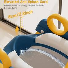 LOVEWE Unisex Toddler Potty Training Toilet, 2-In-1 Design With Step Stool, Soft Seat Pad & Splash Guard, Anti-Slip Structure, Perfect Holiday Gift For Kids - Blue - View 7