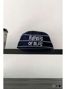 Vintage British Embroidered Letter Casual Versatile Flat Top Baseball Cap, Unisex Small Face Brimmed Hat - Multicolor - View 8