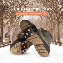 1-3Pairs 5-Stud Snow Ice Claw Climbing Anti-Slip Spikes Grips Crampon Cleats Sport Shoes Cover For Walking Hiking Boots 26-45