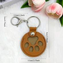 Cute Dog Paw Keychain, Cartoon Pet Hair Storage Leather Case Portable Pet Hair Memorial Keychain Pendant,Christmas,Christmas Decorations