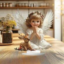 1 pièce Statue d'ange bohème aux ailes élégantes - Statue de prière en acrylique, symbolisant la paix et l'amour, convient pour la maison, le bureau, le café, la chambre à coucher et autres fins décoratives