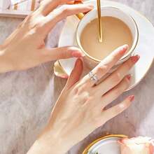 1pc 925 Sterling Silver Ring With Synthetic Cubic Zirconia, Cross Infinity 8 Design, Best Gift For Women