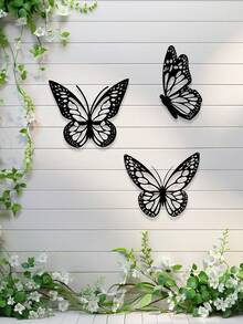 1 Set Metal Butterfly Sculpture, Classic Style Metal Butterfly Wall Decor, Indoor/Outdoor Hanging Decoration, Suitable For Living Room, Bedroom, Garden