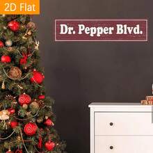 16x4 Inch Dr. Pepper Blvd Metal Wall Art Sign, UV High Definition Printing, Indoor/Outdoor Decorative Plaque, Suitable For Daily And Holiday Decor