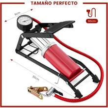 Genérico Bomba de pie de Bicicleta, 100PSI Bomba de pie Monocilíndrica Portátil con Manómetro de Presión Preciso y Válvulas Inteligentes, Bomba de Aire de pie con Set de Adaptadores - 1 - Ver 3