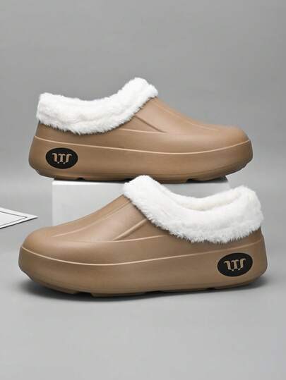 W 1 Pair Women's Anti-Slip, Waterproof, Oil-Resistant, Warm Lined, Durable Thermal Slippers For Kitchen, Food Factory, Hotel Use