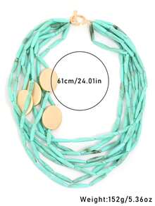 1 pieza Collar de cuentas de varios niveles y colores contrastantes de alta gama, que muestra un estilo único y personalizado