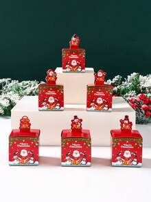 24 Stück Weihnachtsgeschenkboxen, Süßigkeitenboxen, Weihnachtsmann, Schneemann, Rentier Design, Weihnachts-Leckereienboxen, Weihnachtstüten für Süßigkeiten, Weihnachtsgeschenkverpackungsboxen, Fröhliche Weihnachten Dekoration, Weihnachtsdekoration für Zuhause, Weihnachtsabend, Raumdekoration, Heimdekoration, Weihnachtsparty Tüten, Dekoration, 2026 Neujahrsdekoration