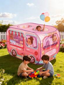 1 szt. składany namiot do zabawy w kształcie samochodu deserowego, odpowiedni do użytku wewnątrz i na zewnątrz, namiot dziecięcy, kolorowy i wytrzymały materiał poliestrowy, łatwy w montażu i przenośny – idealny do zabawy dla chłopców i dziewcząt na kempingu, pikniku i rekreacji na świeżym powietrzu – idealny prezent na urodziny, Boże Narodzenie, Halloween, Wielkanoc, plac zabaw na kempingu | Namiot zabaw | Wytrzymały domek do zabawy