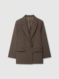 Blazer de escritório trespassado amarelo-manteiga