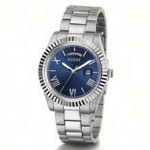 Guess Reloj para hombres - Reloj analógico de cuarzo clásico y elegante para hombres con pantalla de día/fecha, esfera negra redonda y correa de acero inoxidable bicolor plateada y dorada, adecuado para uso diario de negocios, regalo de cumpleaños para hombres GW0265G10 GW0265G11 GW0265G12 GW0265G13 GW0265G14 GW0265G4 GW0265G5 GW0265G6 GW0265G7 GW0265G8 GW0265G9