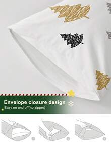 1/2 piezas Fundas de almohada impresas con motivos navideños sin relleno, fundas de almohada de tela suave, opciones de patrones de árbol de Navidad de dibujos animados, suaves y transpirables, amigables con la piel y cómodas, textil para el hogar acogedor, adecuado para ropa de cama del hogar y dormitorio escolar, funda de cojín para sofá, decoración navideña, decoración de habitación, regalo de Navidad, Oeko-Tex