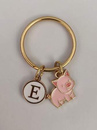 个性化小猪钥匙扣，送给女孩的礼物，可作包包挂饰、汽车饰品、老师、朋友、姐妹的礼物创意