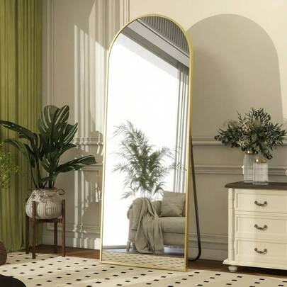 Elegant Arched Full Length Mirror - 64 Inch Freestanding Floor Mirror With A Stable Base Perfect For Any Room