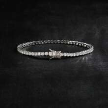 MDFUN Pulseira de Tênis para Mulheres e Homens | 4MM Cubic Zirconia | Pulseiras Banhadas a Ouro Branco/Amarelo 18K | Zircônia Cúbica com Fixação de 4 Garras