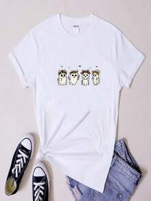 2025 Champion Tank Davis All Match American Fashion Brand Printed Men's And Women's Loose Summer Loose Short Sleeve T Shirt - 白色 - 查看 1