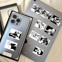 60 Stücke Schwarz-Weiß Anime Mädchen Serie mit hohem Attraktivitätslevel, sexy kaiserliche Schwester Aufkleber, geeignet für Scrapbooking, Tagebücher, Laptops, Wasserflaschen, Autos usw., mit positiven Botschaften als Geschenk