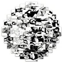 60 Stücke Schwarz-Weiß Anime Mädchen Serie mit hohem Attraktivitätslevel, sexy kaiserliche Schwester Aufkleber, geeignet für Scrapbooking, Tagebücher, Laptops, Wasserflaschen, Autos usw., mit positiven Botschaften als Geschenk