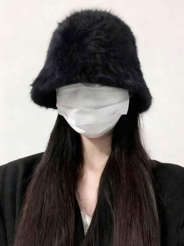 1pc Unisex Bucket Hat, Fashionable & Versatile, Warm Fleece Lining, Windproof Short Brim, Suitable For Autumn/Winter Autumn Outfits